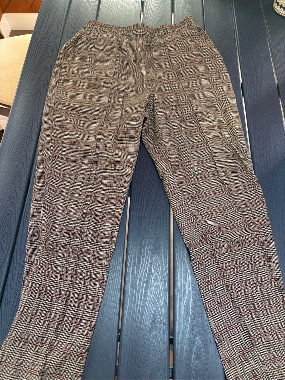 Abercrombie Women’s Plaid Elastic Waist Dress Pants - Brown/Gray